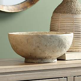 Image1 of Capurnia Matte Antique White Round Decorative Bowl