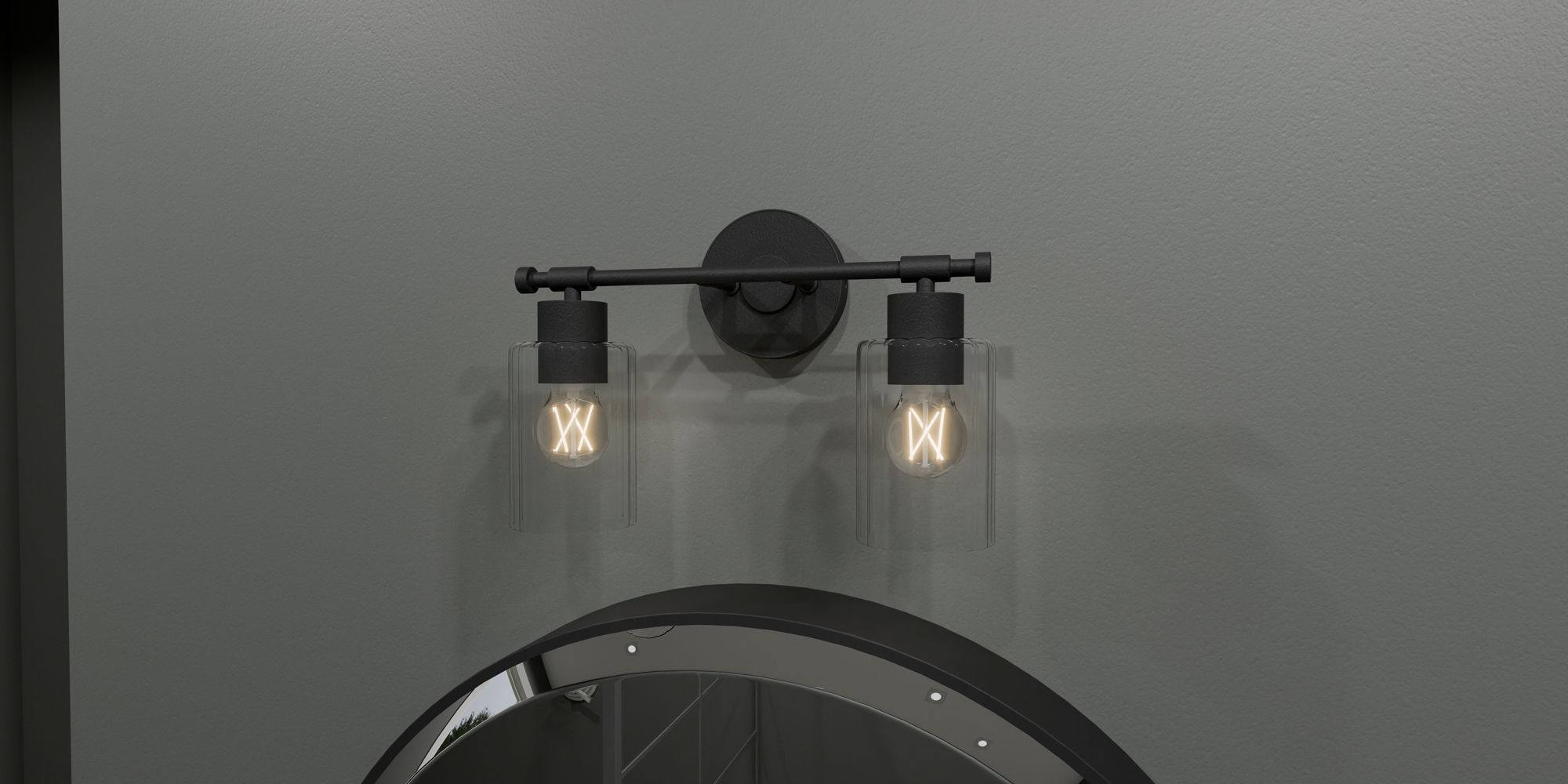 Caputo 2-Light Matte Black Bath Light