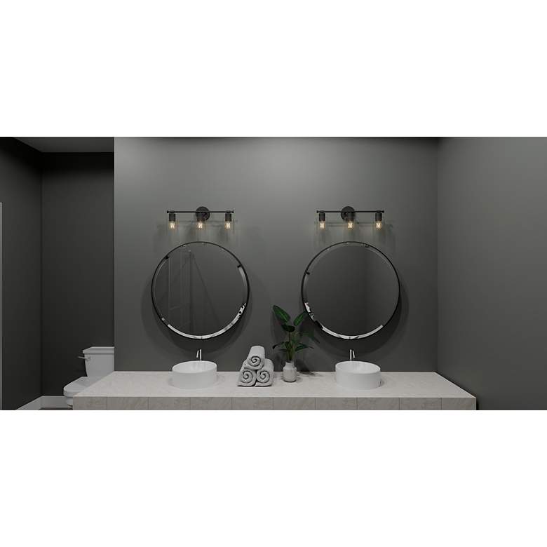 Image 3 Caputo 3-Light Matte Black Bath Light more views