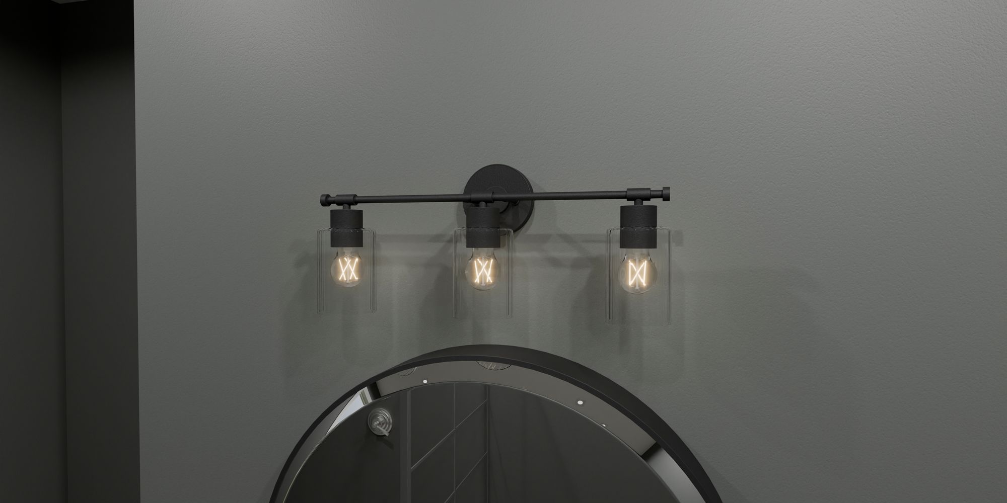 Caputo 3-Light Matte Black Bath Light