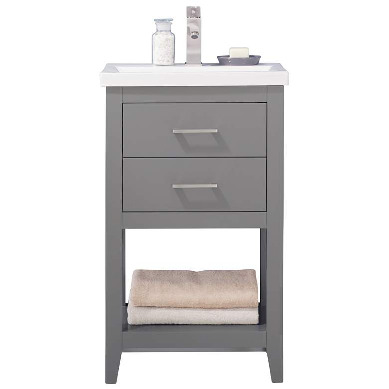 Image 1 Cara 20" Wide 2-Drawer Porcelain Gray Single Sink Vanity