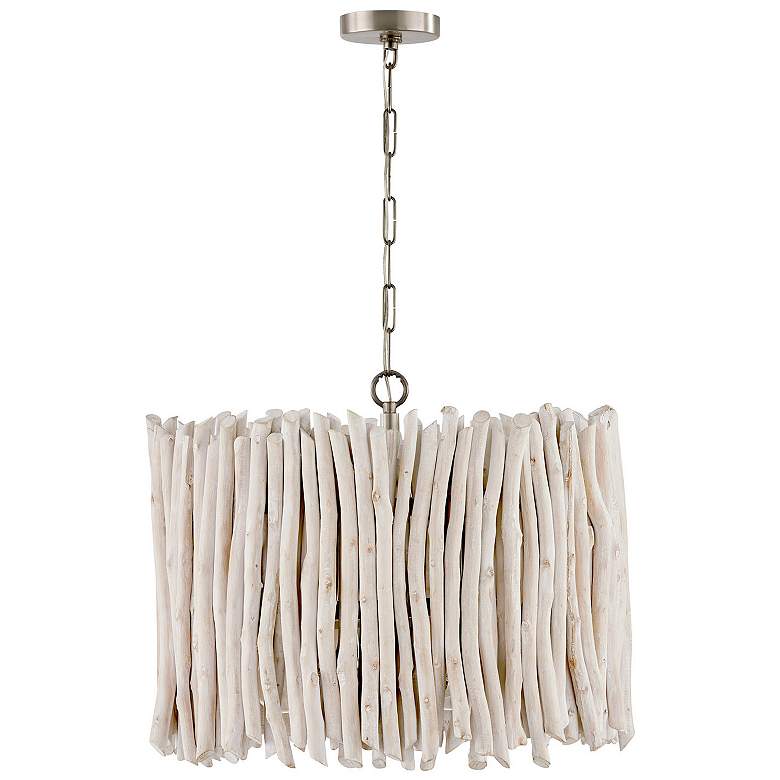 Image 1 Cara 25" Wide Brushed Pewter and Eucalyptus Pendant Light