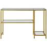 Cara 48" Wide Clear Glass Gold Metal Shelf Console Table