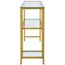 Cara 48" Wide Clear Glass Gold Metal Shelf Console Table
