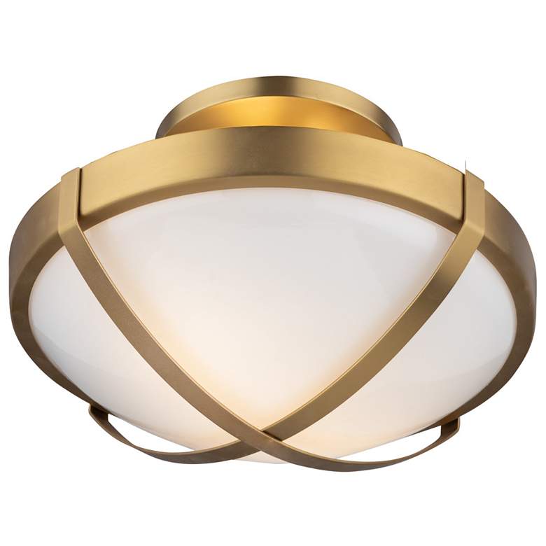 Image 1 Cara Collection 2-Light Flush Mount, Brushed Brass