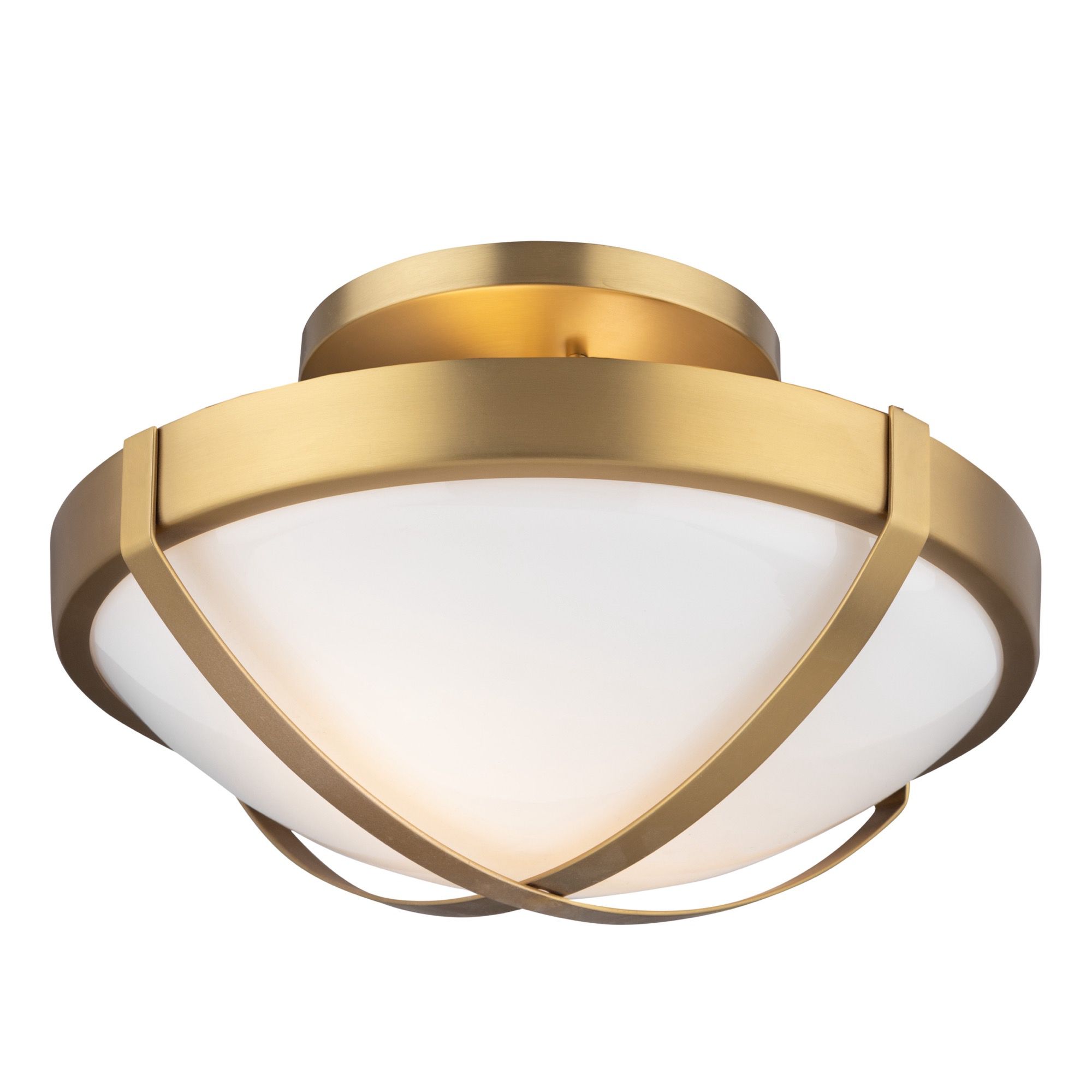 Thumbnail2 of Cara Collection 2-Light Flush Mount, Brushed Brass more views