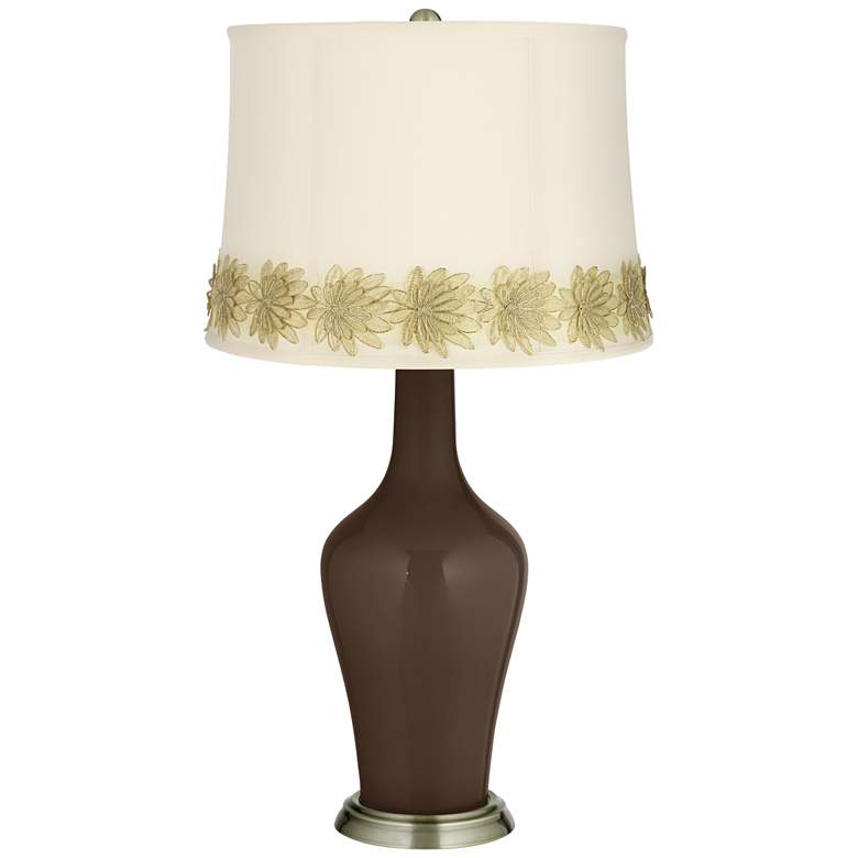 Image 1 Carafe Anya Table Lamp with Flower Applique Trim