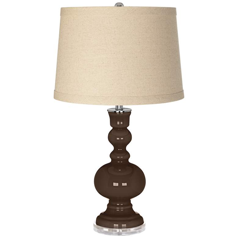 Image 1 Carafe Burlap Drum Shade Apothecary Table Lamp