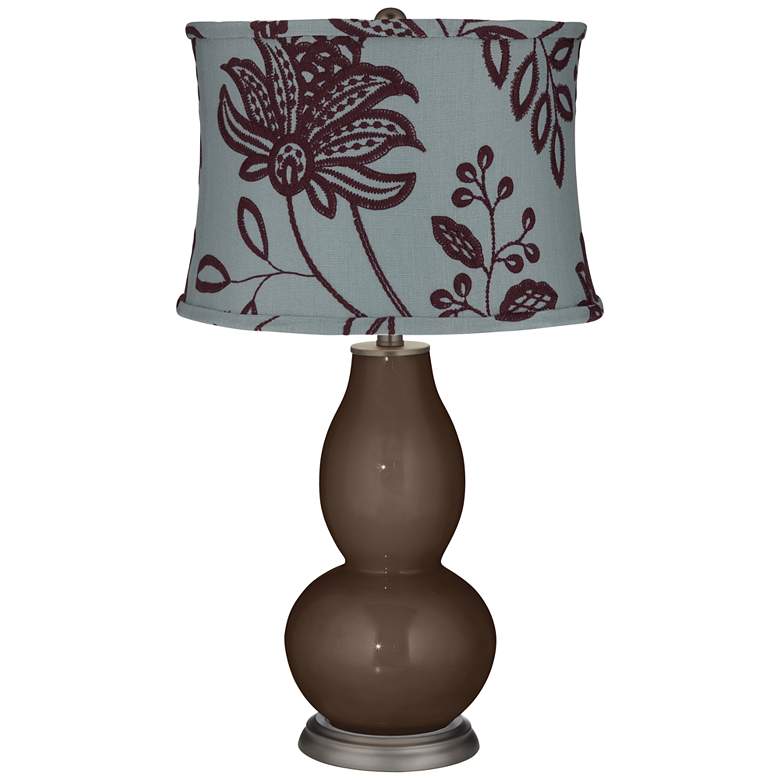 Image 1 Carafe Double Gourd Table Lamp w/ Wine Flowers Shade