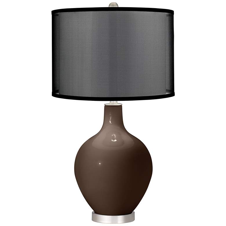 Image 1 Carafe Ovo Table Lamp with Organza Black Shade