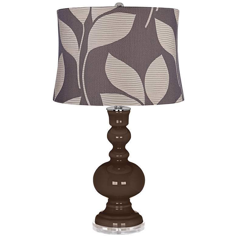 Image 1 Carafe Sand Leaves Shade Apothecary Table Lamp