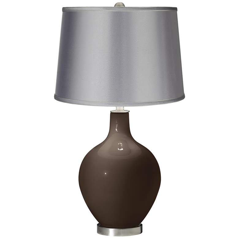 Image 1 Carafe - Satin Light Gray Shade Ovo Table Lamp