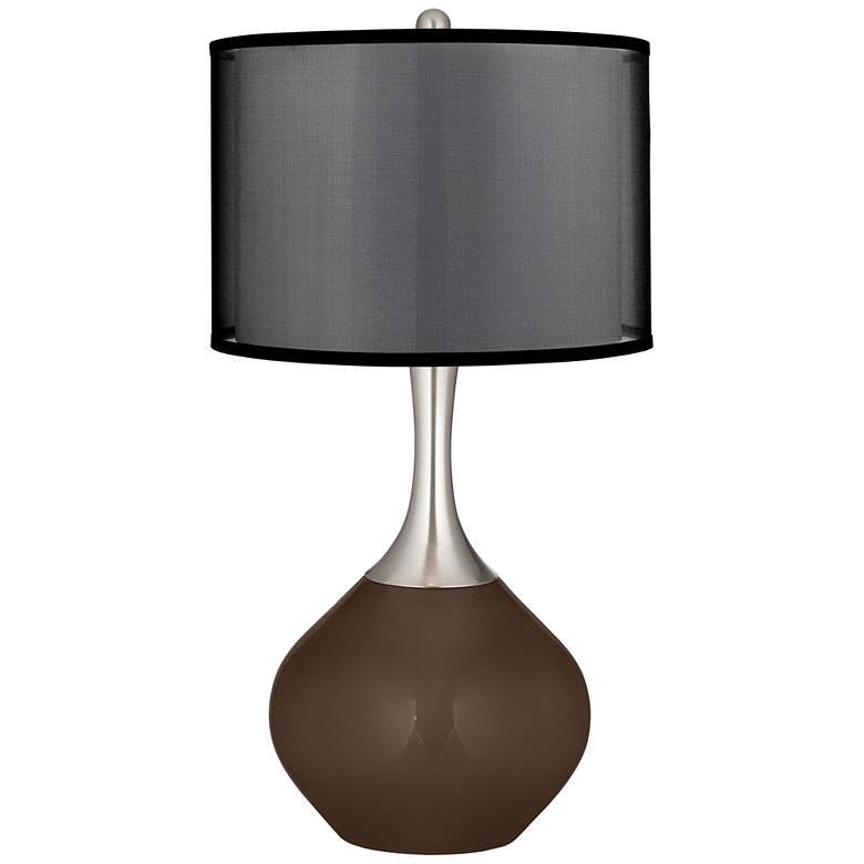 Image 1 Carafe Spencer Table Lamp with Organza Black Shade