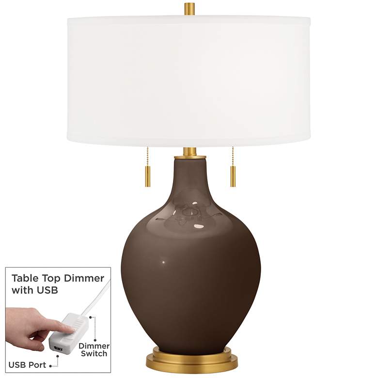 Image 1 Carafe Toby Brass Accents Table Lamp with Dimmer