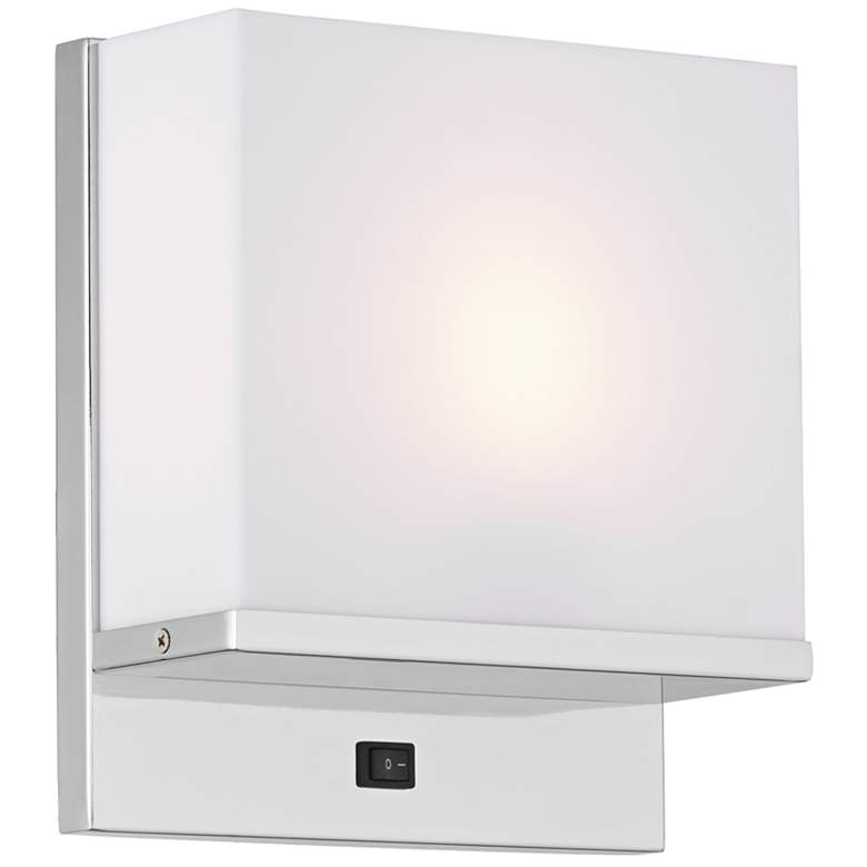 Image 1 Carallon 10" Polished Chrome and White Acrylic Wall Sconce