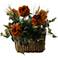 Caramel Brown Peonies 28" Wide Faux Flowers in Basket