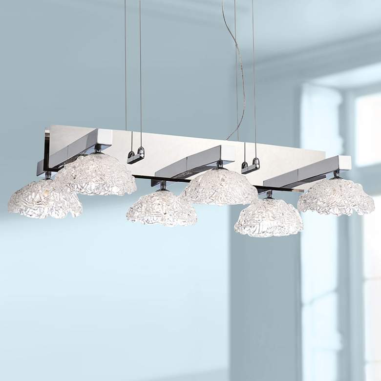 Image 1 Caramico 29 3/4" Wide Chrome Kitchen Island Light Chandelier