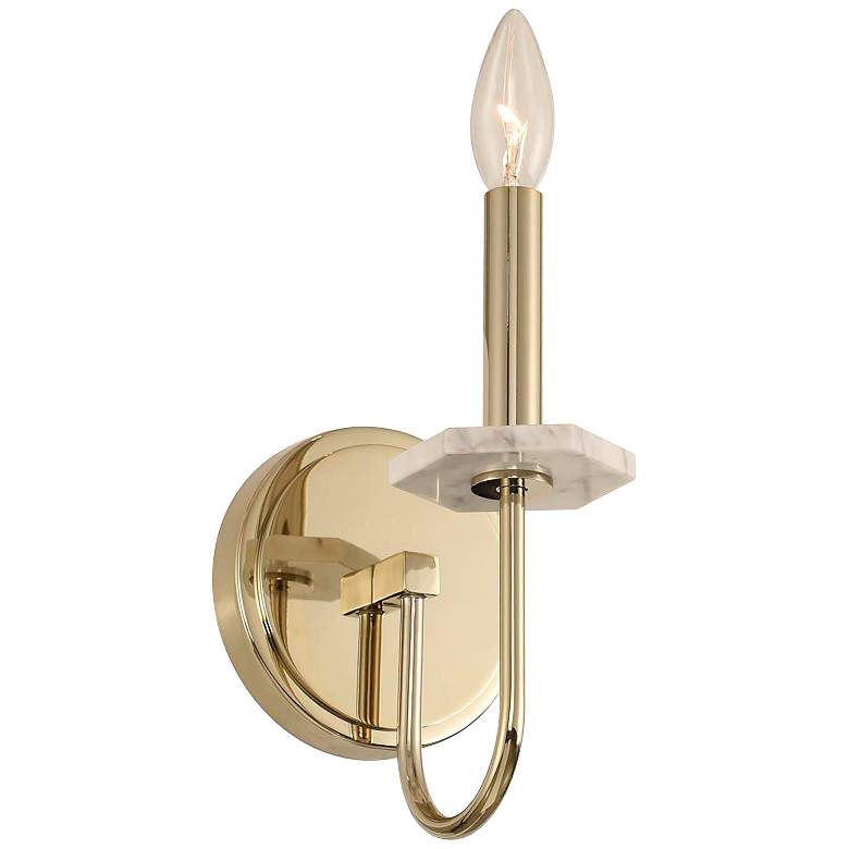 Image 1 Cararra 12" High Champagne Gold Wall Sconce