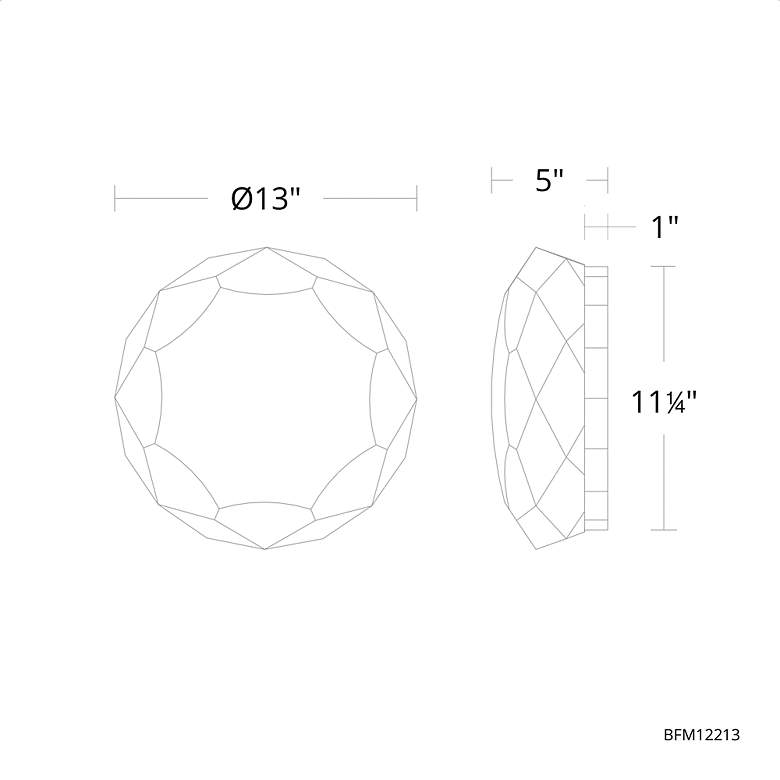 Image 5 Carat 1 Light LED Flush Mount more views