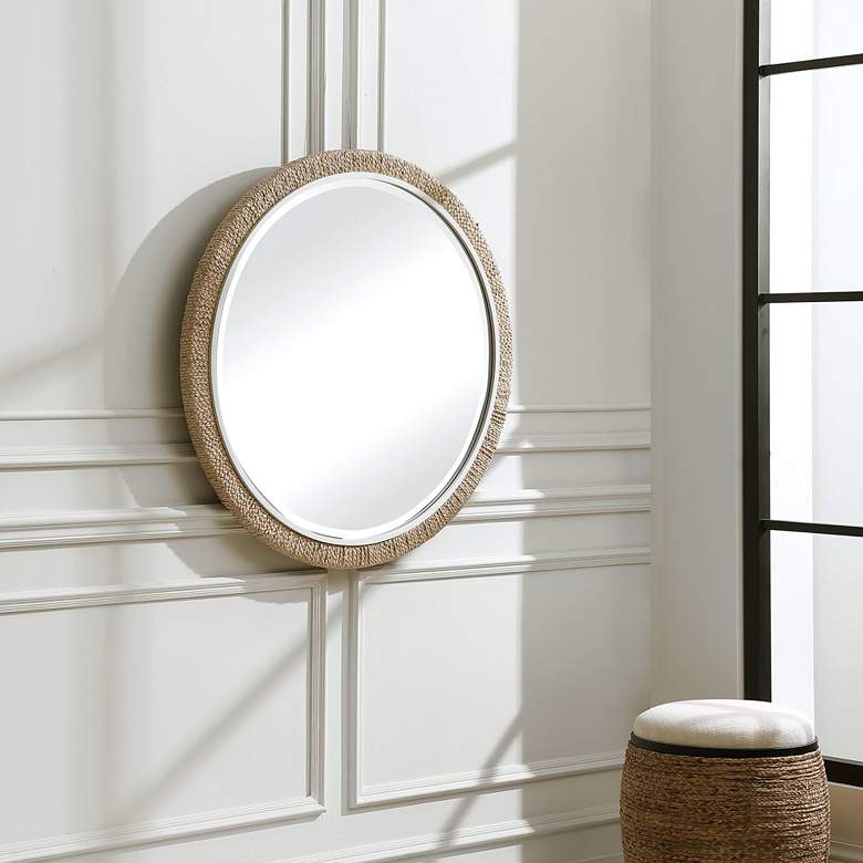 Image 1 Carbet Braided Rope 39 3/4 inch Round Oversized Wall Mirror