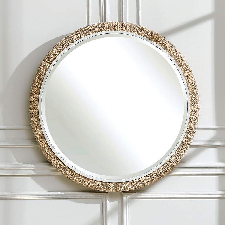 Image 1 Carbet Braided Rope 39 3/4" Round Oversized Wall Mirror