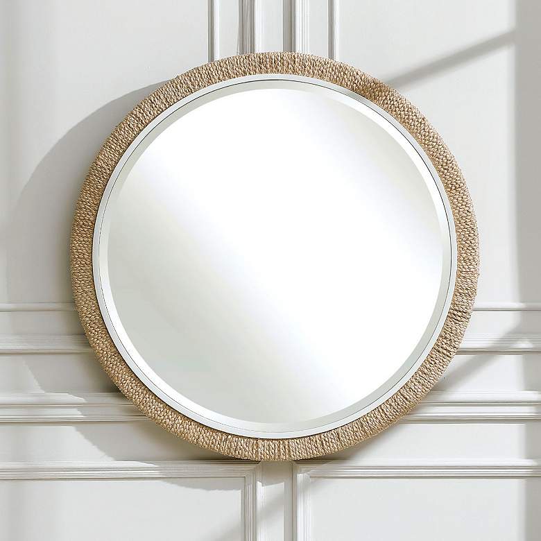 Image 1 Carbet Braided Rope 39 3/4 inch Round Oversized Wall Mirror