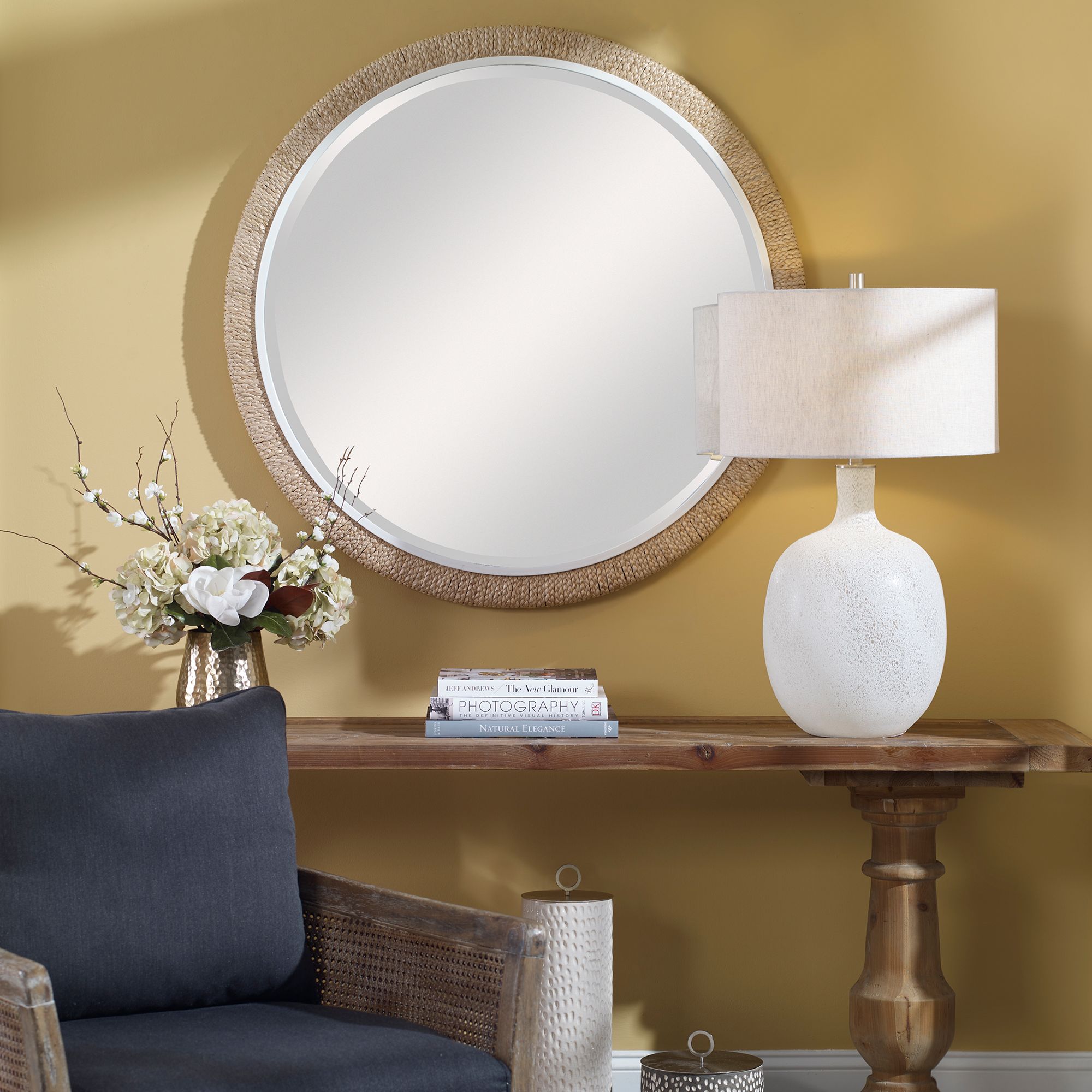 Image 7 Carbet Braided Rope 39 3/4" Round Oversized Wall Mirror more views