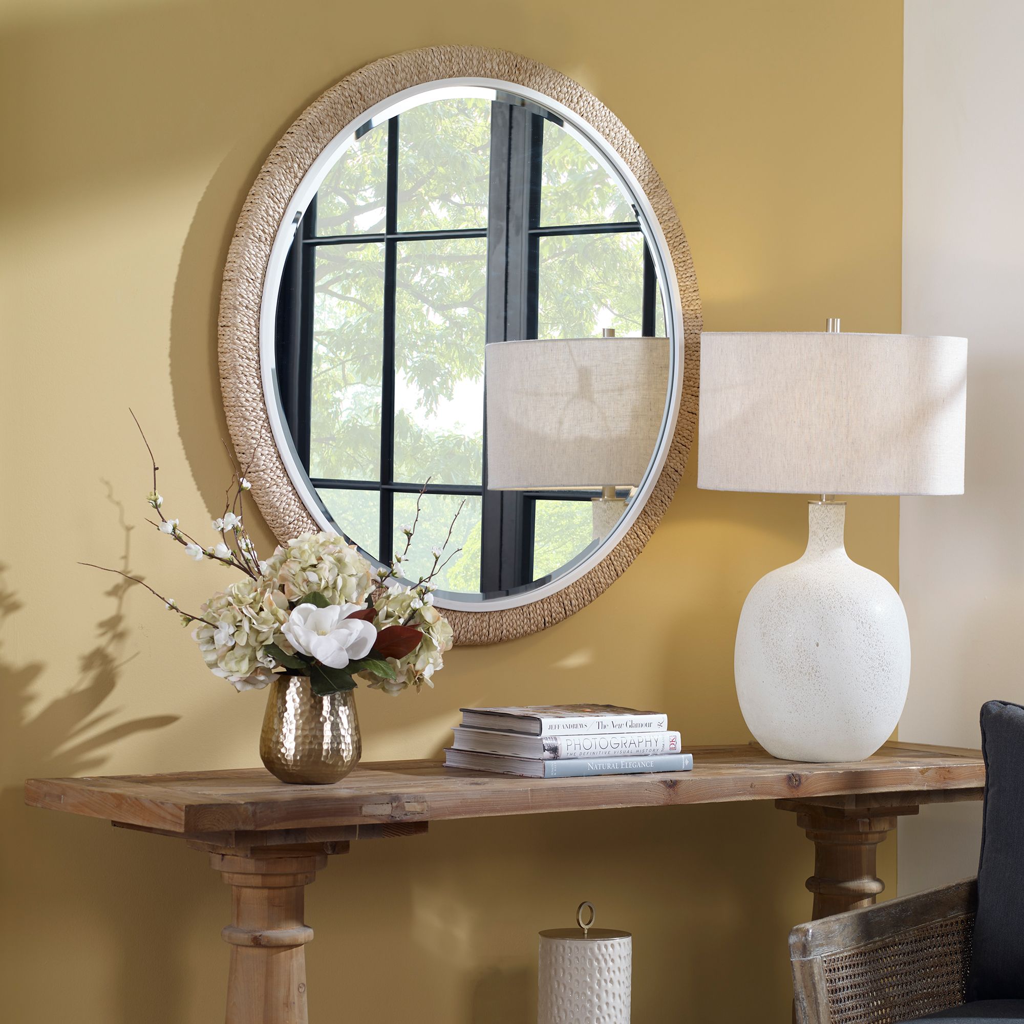 Carbet Braided Rope 39 3/4" Round Oversized Wall Mirror