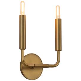 Image1 of Carbonia 11.88"H 2 Light Mavisten Brass Duex Wall Sconce