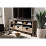 5_Cardiff 55 1/2" Wide Light Brown Wood 2-Drawer TV Stand more views