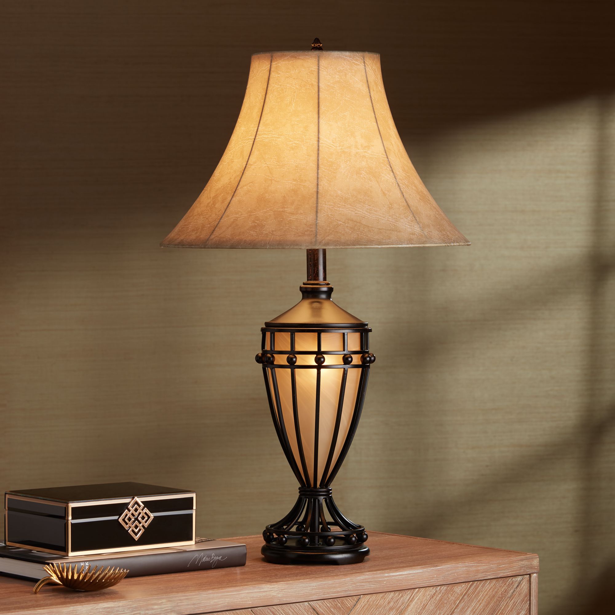 cardiff iron night light urn table lamp