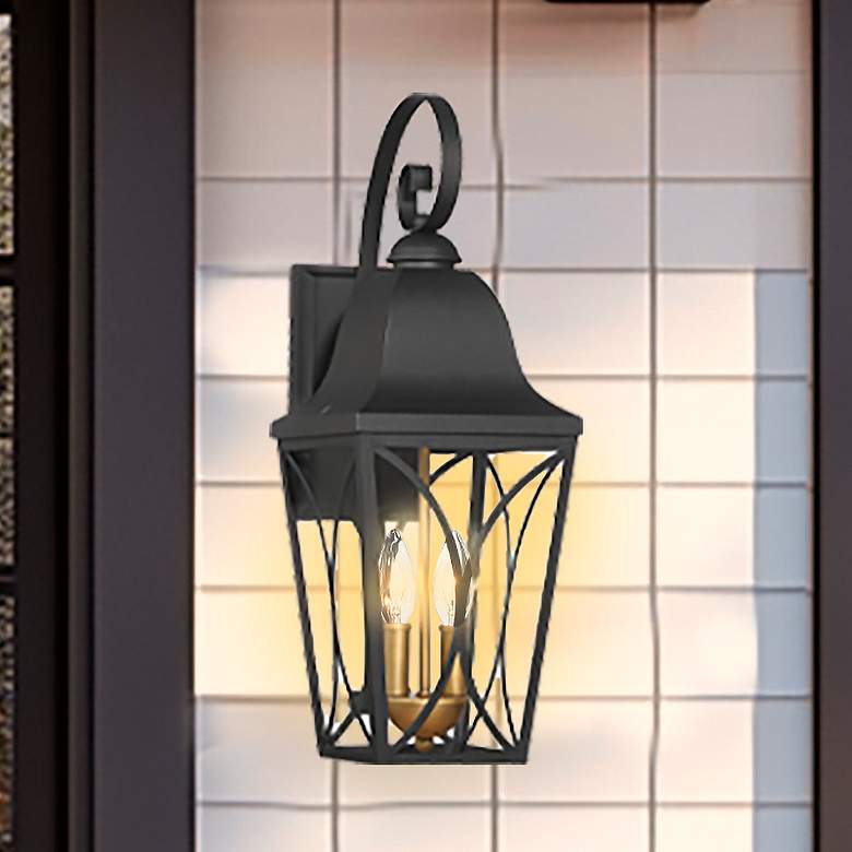 Image 1 Cardigan 20 1/2"H Sand Coal Black 2-Light Outdoor Wall Light