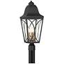 1_Cardigan 23 3/4"H Coal Black and Brass Outdoor Post Light