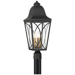 Cardigan 23 3/4"H Coal Black and Brass Outdoor Post Light