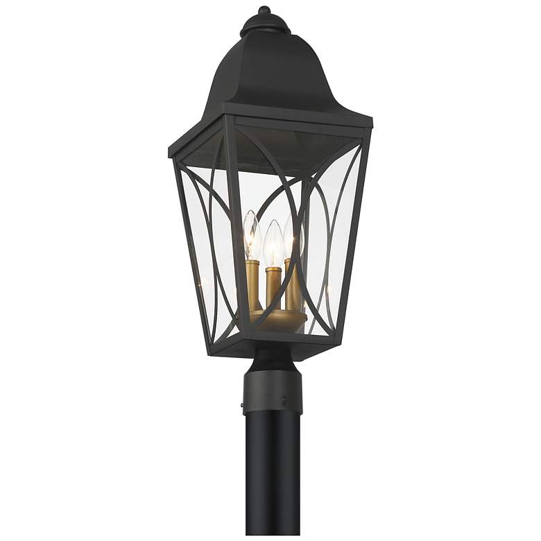 Image 2 Cardigan 23 3/4"H Coal Black and Brass Outdoor Post Light more views
