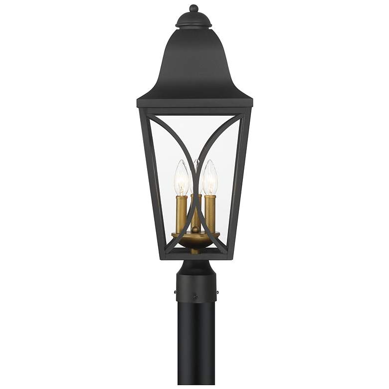 Image 3 Cardigan 23 3/4"H Coal Black and Brass Outdoor Post Light more views
