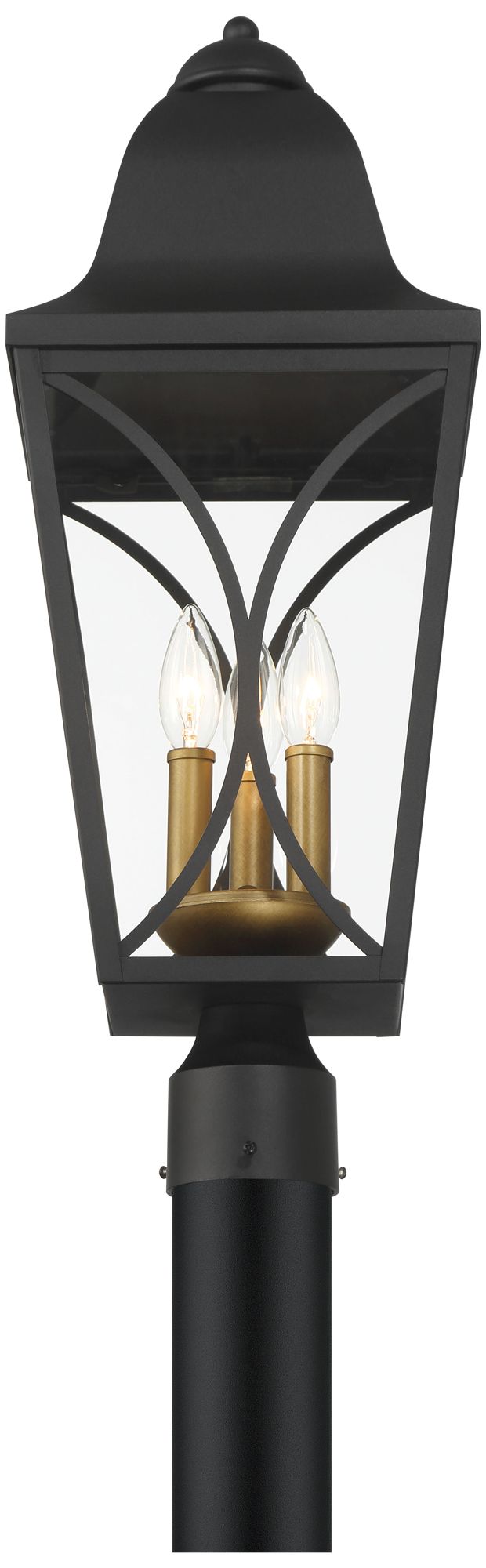 Image 4 Cardigan 23 3/4"H Coal Black and Brass Outdoor Post Light more views