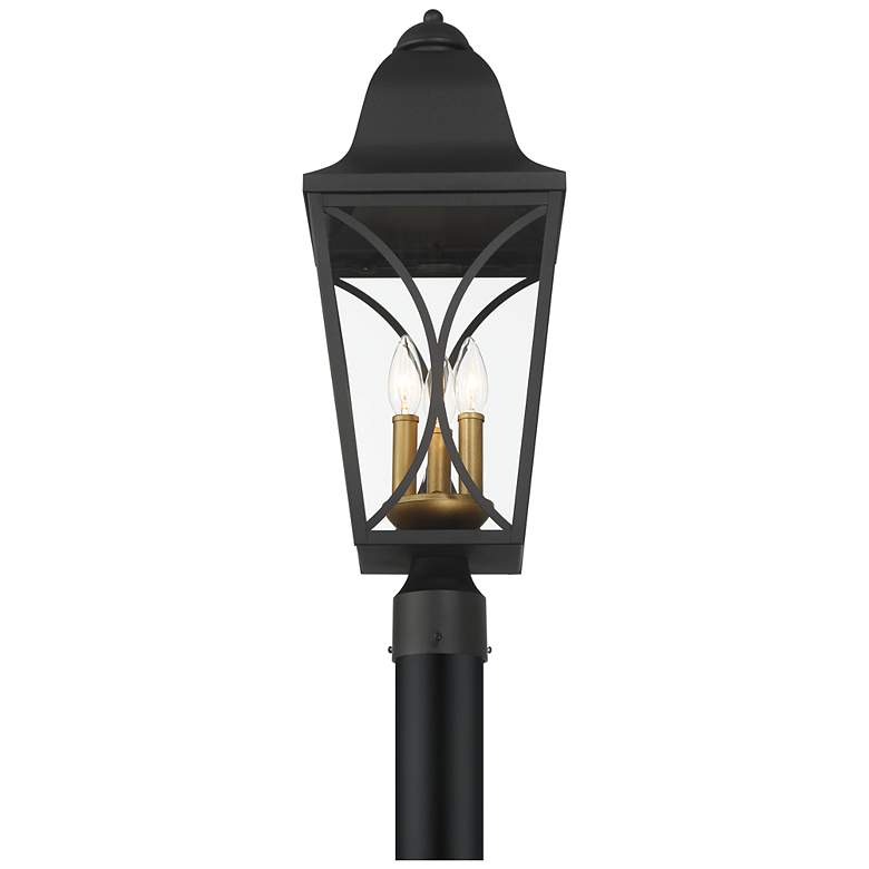 Image 4 Cardigan 23 3/4"H Coal Black and Brass Outdoor Post Light more views