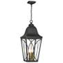 1_Cardigan 26 1/2"H Sand Black and Brass 4-Light Outdoor Hanging Light