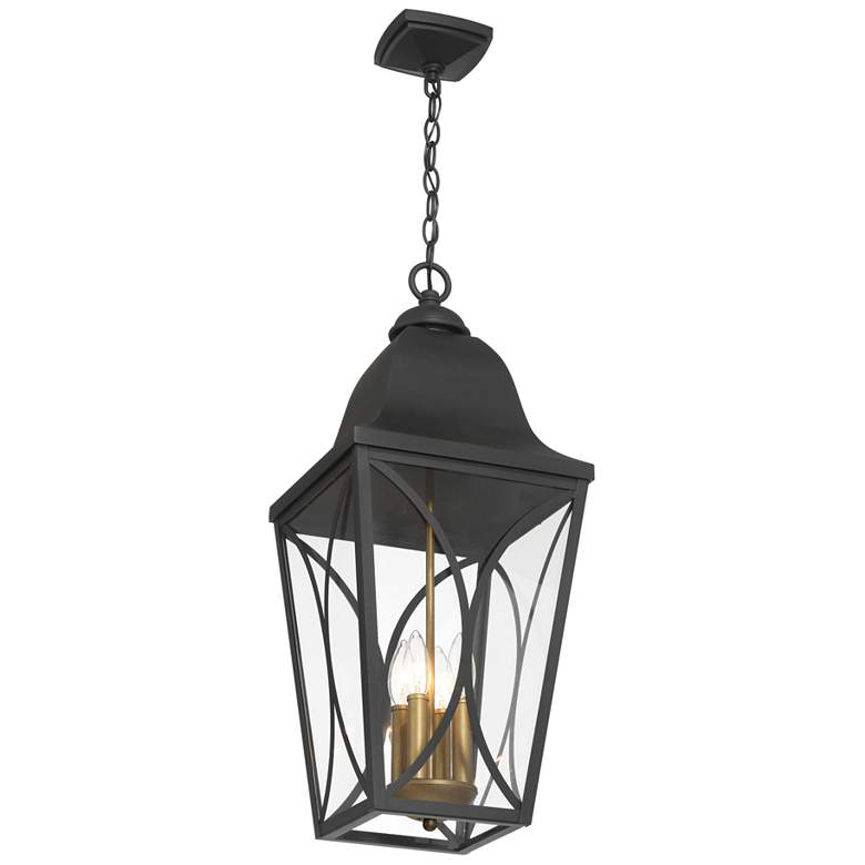 Image 2 Cardigan 26 1/2"H Sand Black and Brass 4-Light Outdoor Hanging Light more views