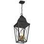 2_Cardigan 26 1/2"H Sand Black and Brass 4-Light Outdoor Hanging Light more views