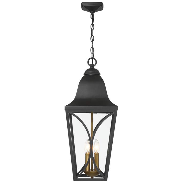 Image 3 Cardigan 26 1/2"H Sand Black and Brass 4-Light Outdoor Hanging Light more views