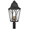 Cardigan 28 1/4"H Black and Brass 4-Light Outdoor Post Light