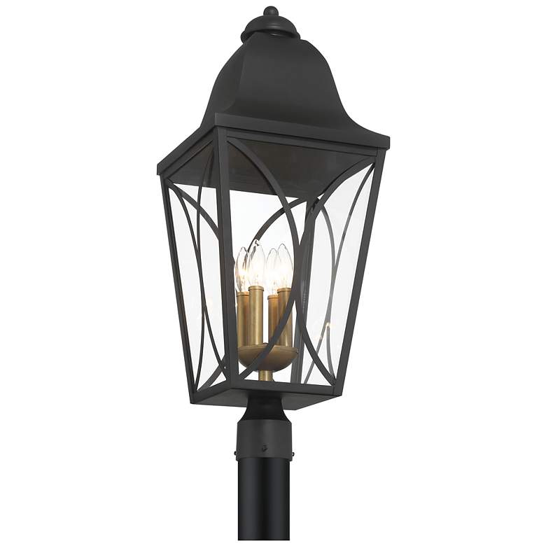 Image 2 Cardigan 28 1/4"H Black and Brass 4-Light Outdoor Post Light more views