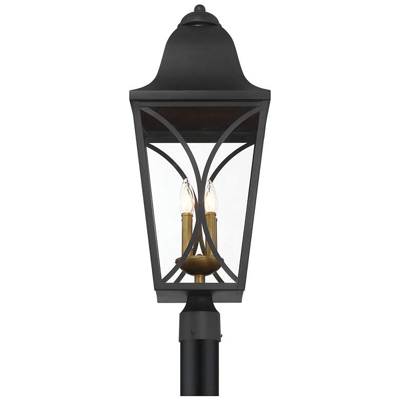 Image 4 Cardigan 28 1/4"H Black and Brass 4-Light Outdoor Post Light more views