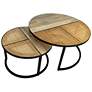 1_Cardinal Set of 2 Nesting Coffee Tables, Natural/Black with Cane