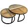 Cardinal Set of 2 Nesting Coffee Tables, Natural/Black with Cane