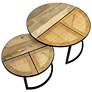 3_Cardinal Set of 2 Nesting Coffee Tables, Natural/Black with Cane more views