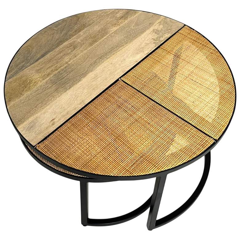Image 4 Cardinal Set of 2 Nesting Coffee Tables, Natural/Black with Cane more views