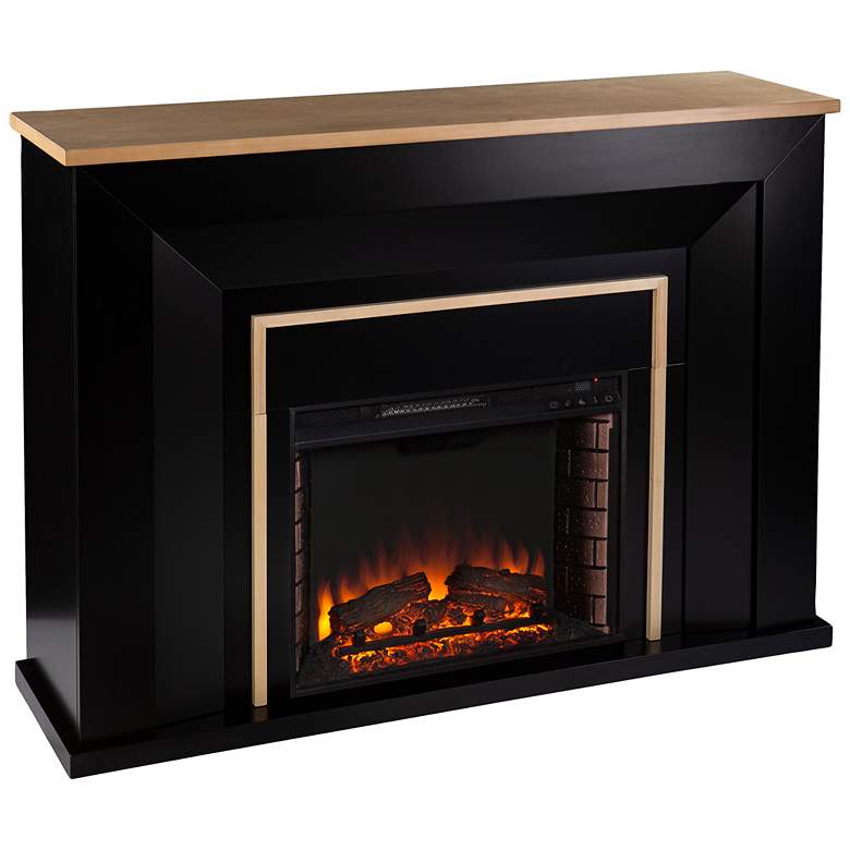 Image 2 Cardington 52" Wide Black LED Electric Fireplace with Remote